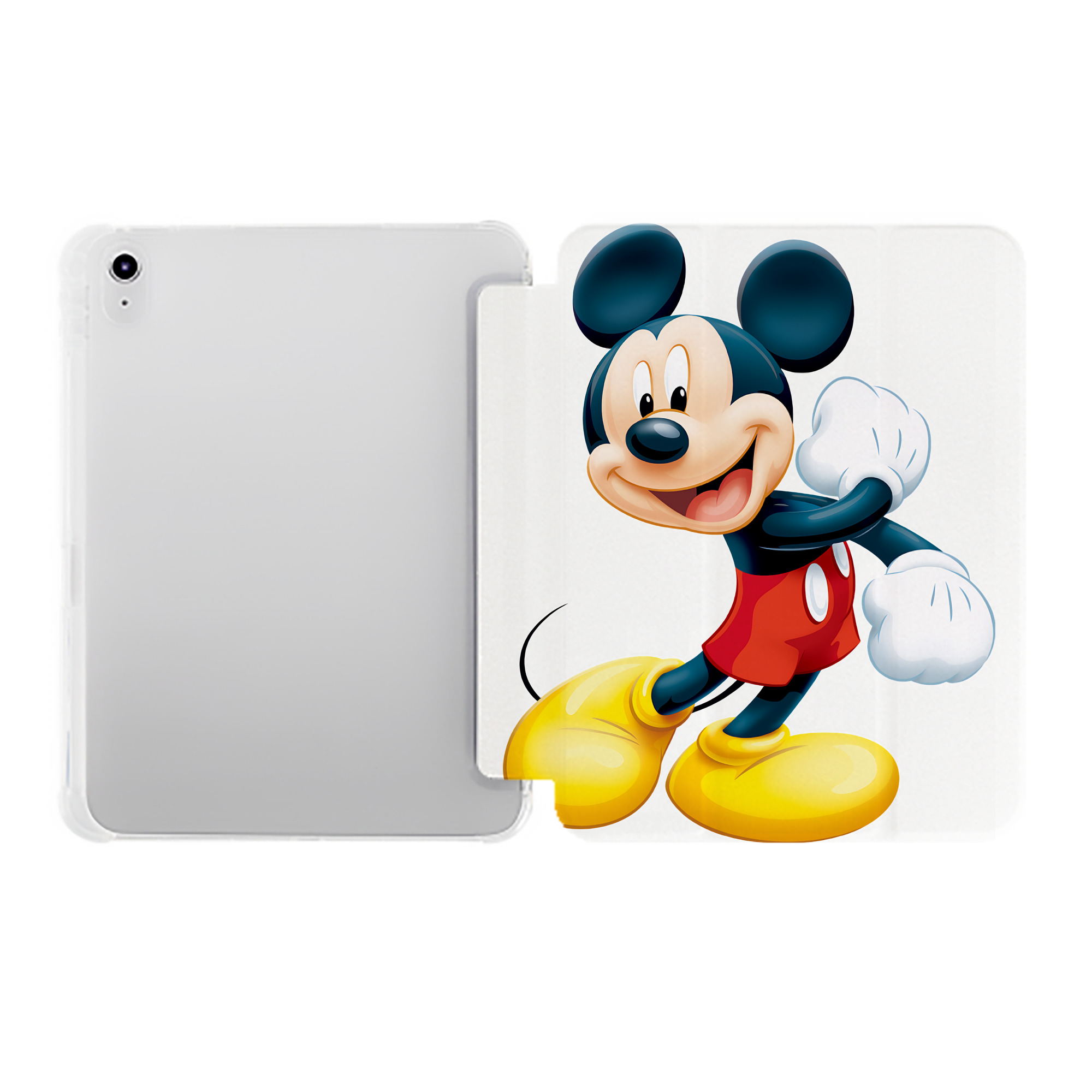 （画像用） ミッキーマウス Mickey Mouse IPad ケース ペン収納付き 三つ折りスタンド PUレザー×シリコン 対応機種9.5/10.5/10.9インチ